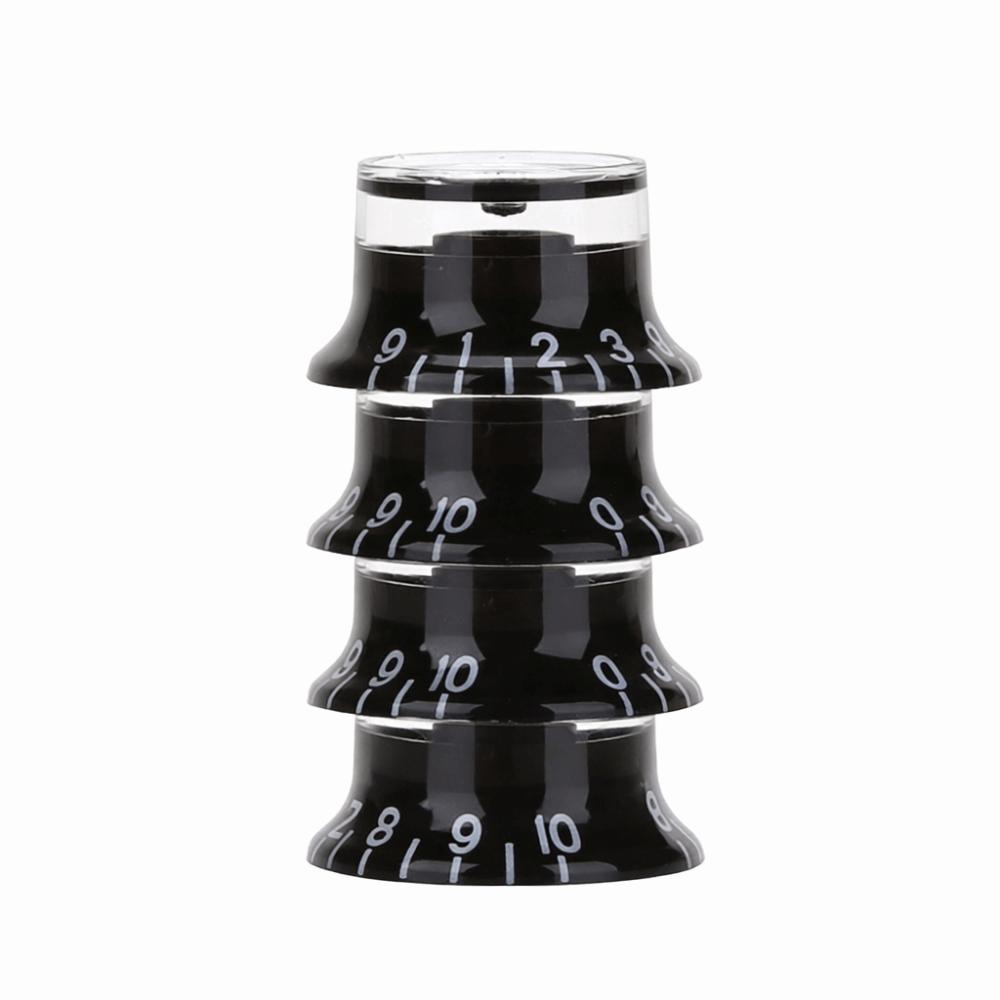 4Pcs Black Volume Control Knobs ABS And Aluminum Control Knobs Replacement Electric Guitars