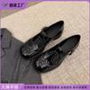 Grape Mother New Mary Jane Shoes Women's Rivets High-end Sense Niche Uniform Leather Shoes Women's Korean Version Hollow Loafers