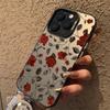 Retro Fashion Red Rose Matte Laser Phone Case For  13 12 11 Lite 14 13T 13 12T 12 Poco X6 X5 X3 F5 M6 Pro Shockproof Cover