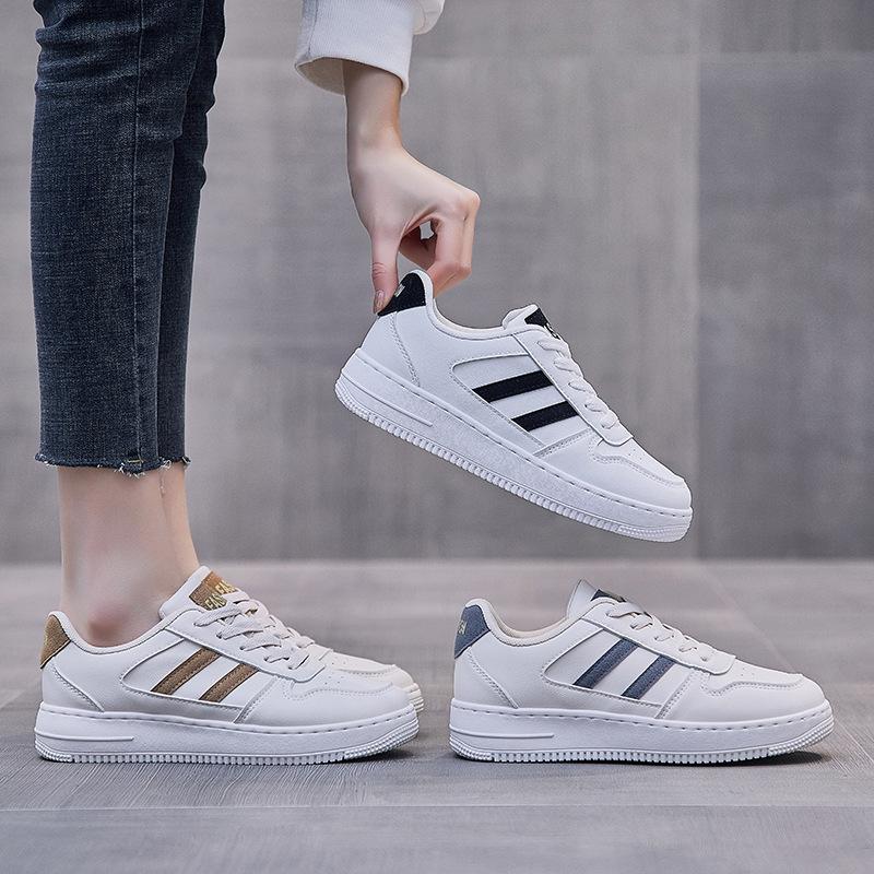 Женские кроссовки для бега из искусственной кожи, белые модные кроссовки 2024 года, женская спортивная обувь для активного отдыха, дышащая обувь для скейтборда