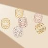 6/12Pcs Golden Napkin Rings Metal Hollow Triangle Circle Design Napkin Holders Buckles Family Dinner Wedding Party Table Decoration