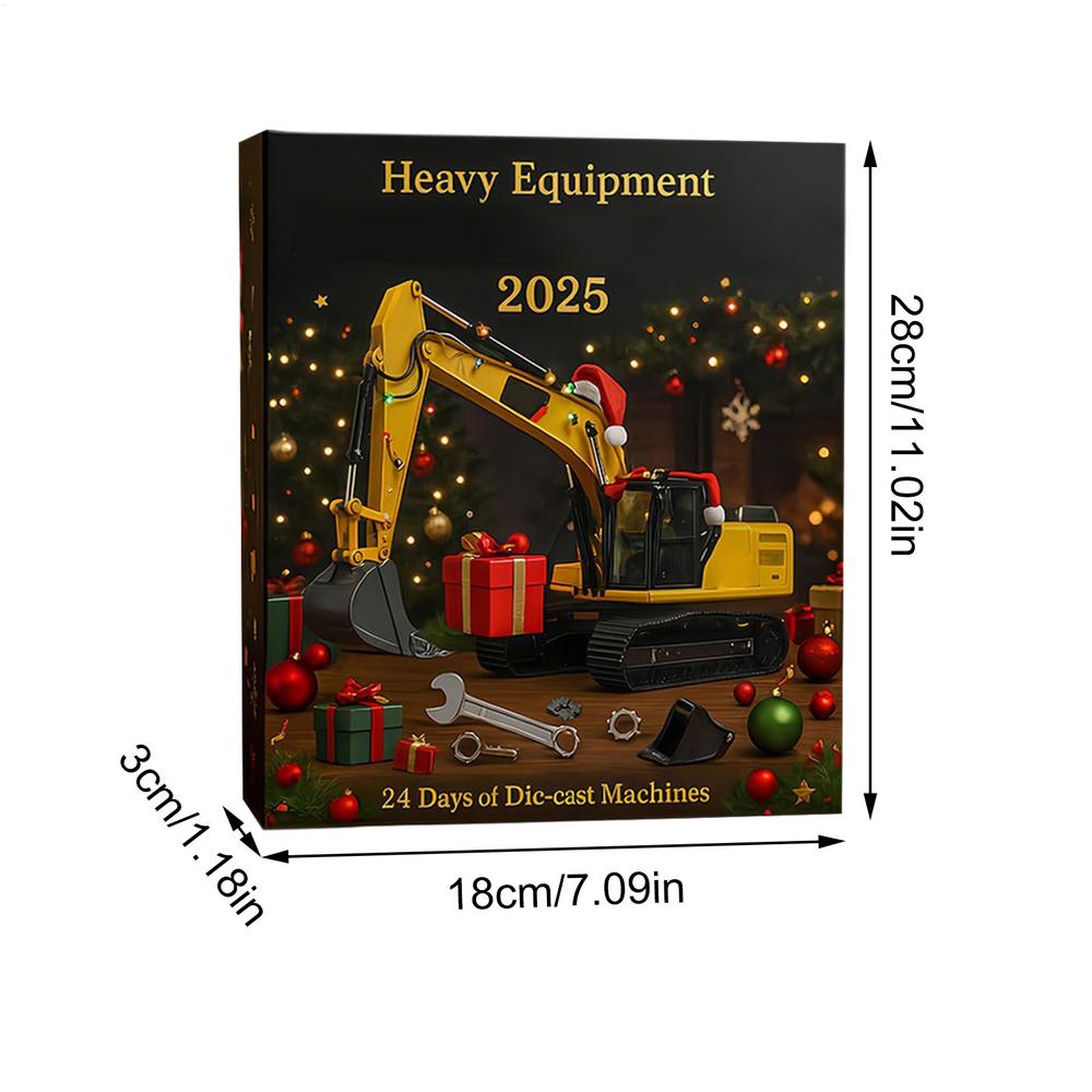 2025 Christmas Countdown Calendar 24 Days 2D Acrylic Die-cast Machines Ornament Countdown Calendar for Kid Christmas Ornament