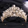 Elegant Multicolor Alloy String Handmade Crystal Wedding Tiara Bridal Crown