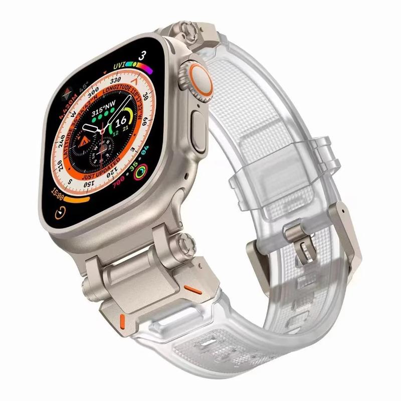 Резиновый спортивный ремешок для Apple Watch Ultra 2, 49 мм, серия 9, 8, 7 se, 6, 5, 4, ремешок для iWatch Ultra, 49 мм, 45 мм, 42 мм, 44 мм, роскошный браслет из ТПУ
