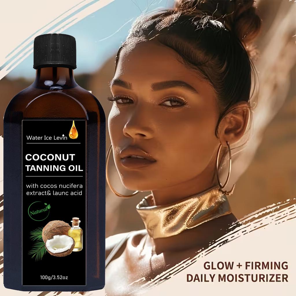 Water Ice Levin Coconut Tanning Oil 100g Cocos Nucifera Extract Moisturizing Nourishing Firming Skin Care Tanning Body Oil