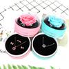Valentine's Day Circular Jewelry Box Romantic Plastic Birthday Party Rose Decorative Eternal Flower Unique Gift Accessories