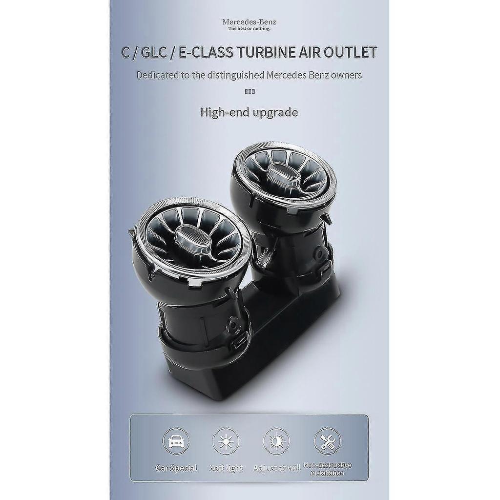 Rear Air Conditioning Vents 64color Led Turbine Ambient Light Compatible with Mercedes C /e/glc/ Cla