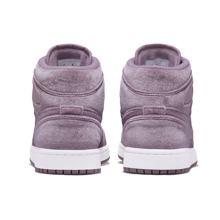 Кроссовки Air Jordan 1 Mid Purple Velvet Женские Фиолетово-Дымчатый Белый DQ8397-500