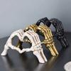Nordic Style Heart Skeleton Hand Statue Resin Halloween Desktop Ornament  Office