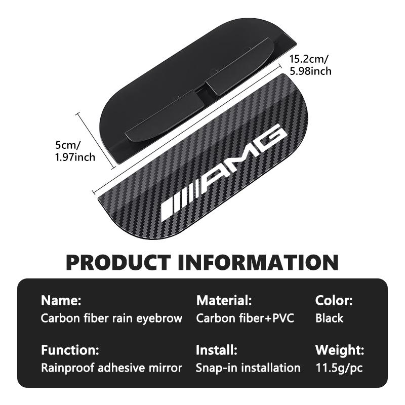 AATU1 Carbon Fiber Car Rear View Mirror Rain Eyebrow Shield Sun Visor Accessories For AMG Mercedes Benz GLC GLE GLK W190 W201 C180