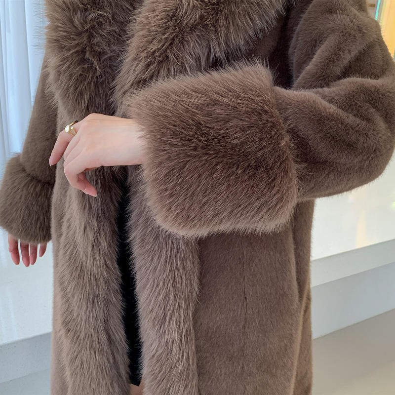 Зимние утолщенные теплые женские искусственные шубы, искусственный мех, женская длинная тонкая куртка, жилет, пальто
