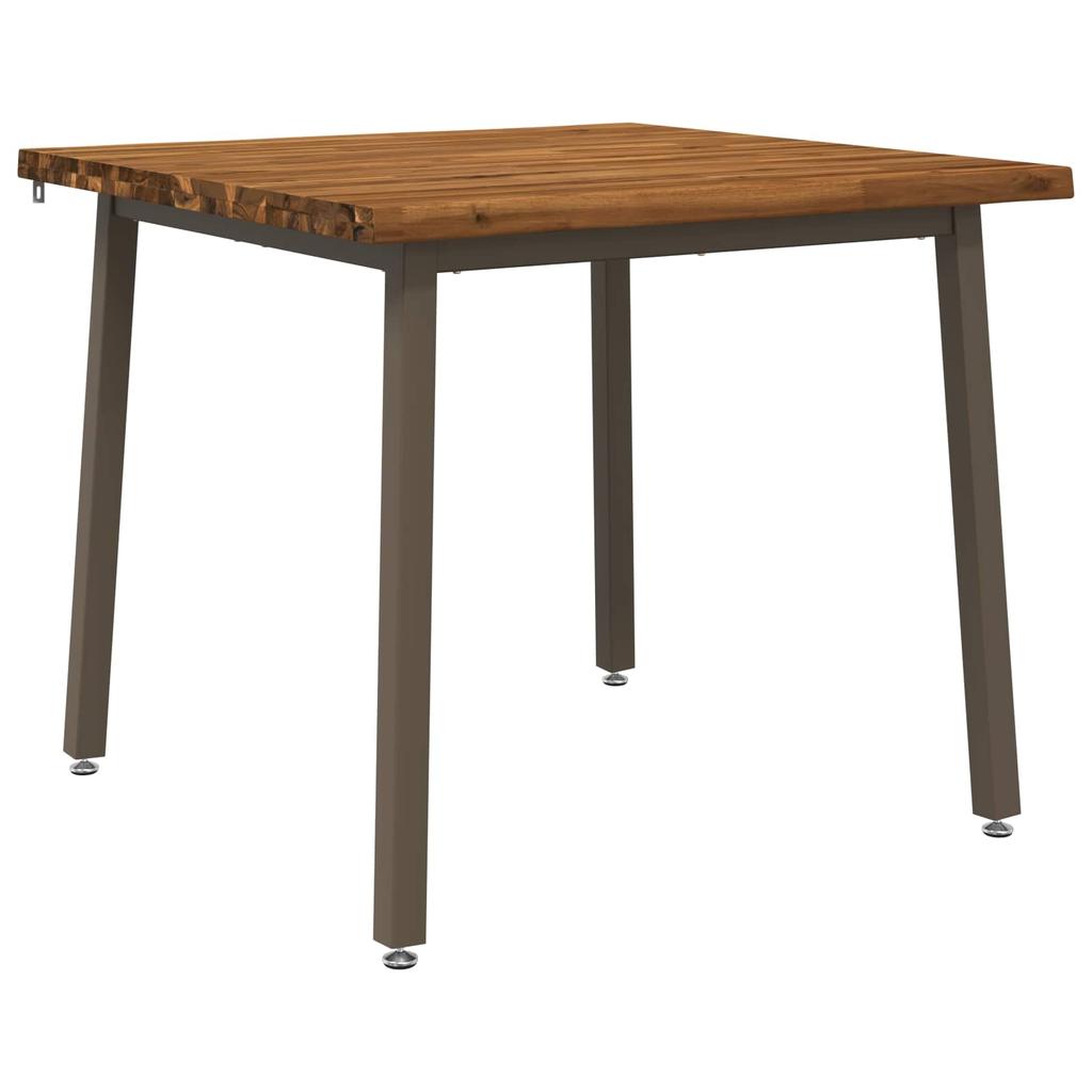 90 x 90 x 75 cm Solid Acacia Wood Natural and Coffee Square