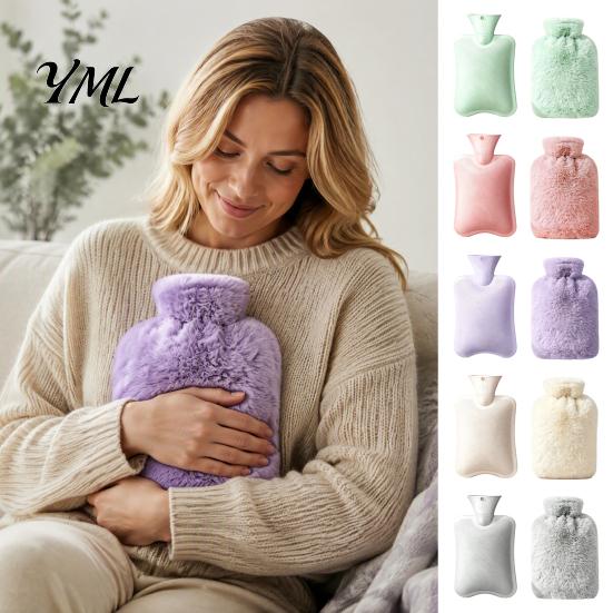 Explosion Proof Water Bag Hot Bottle with Plush Cover, 500/1000/2000ML Leak-proof Bag, Lightweight Cold Compress Pouch for Shoulder, Back, Hand, Legs,