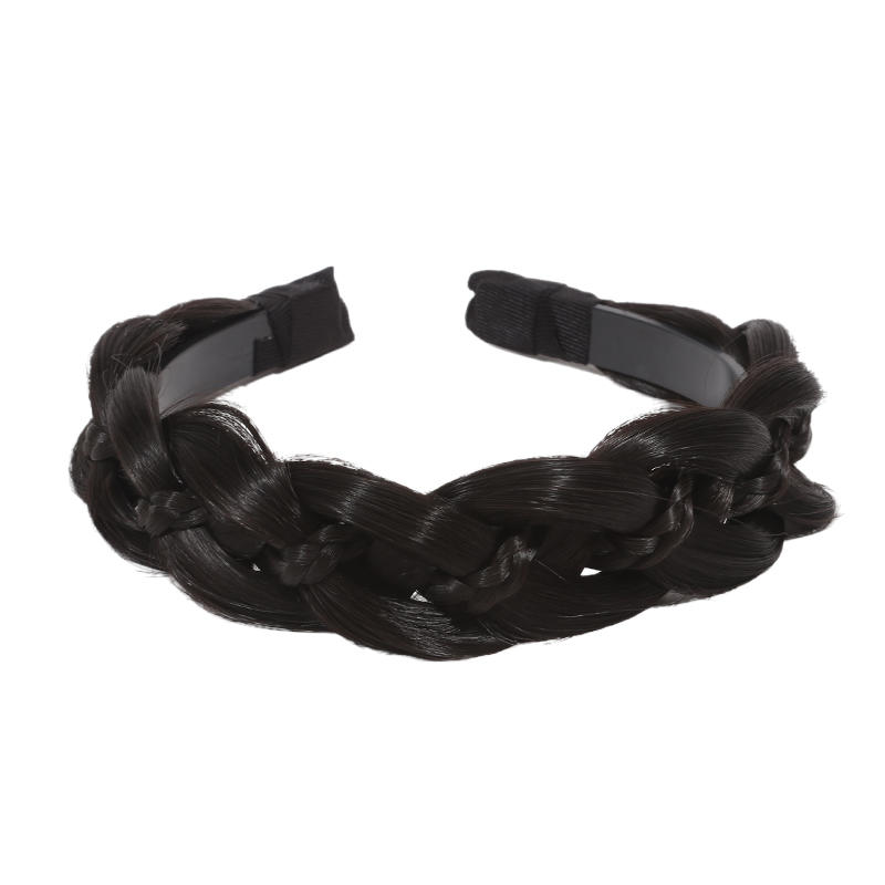 Классическая толстая плетеная синтетическая широкая плетеная повязка на голову высокой эластичности косы резинка для волос накладка для волос для женщин