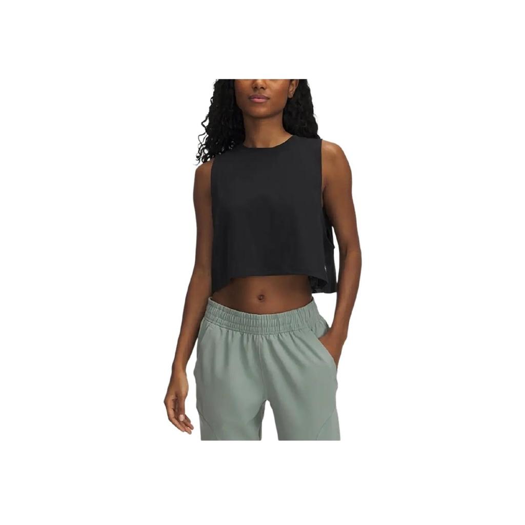 Under Armour Script Slim Fit Comfortable Sleeveless Sports Tank Top Women Tops Black 1390339-001