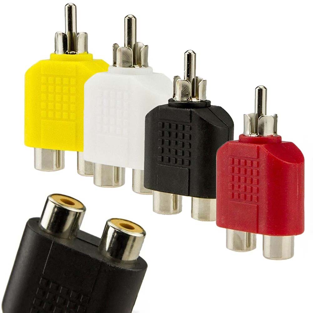 Audio Converter Audio Plug Audio Cable Y Adapter Connectors Plugs RCA to 2 RCA Audio Adapter