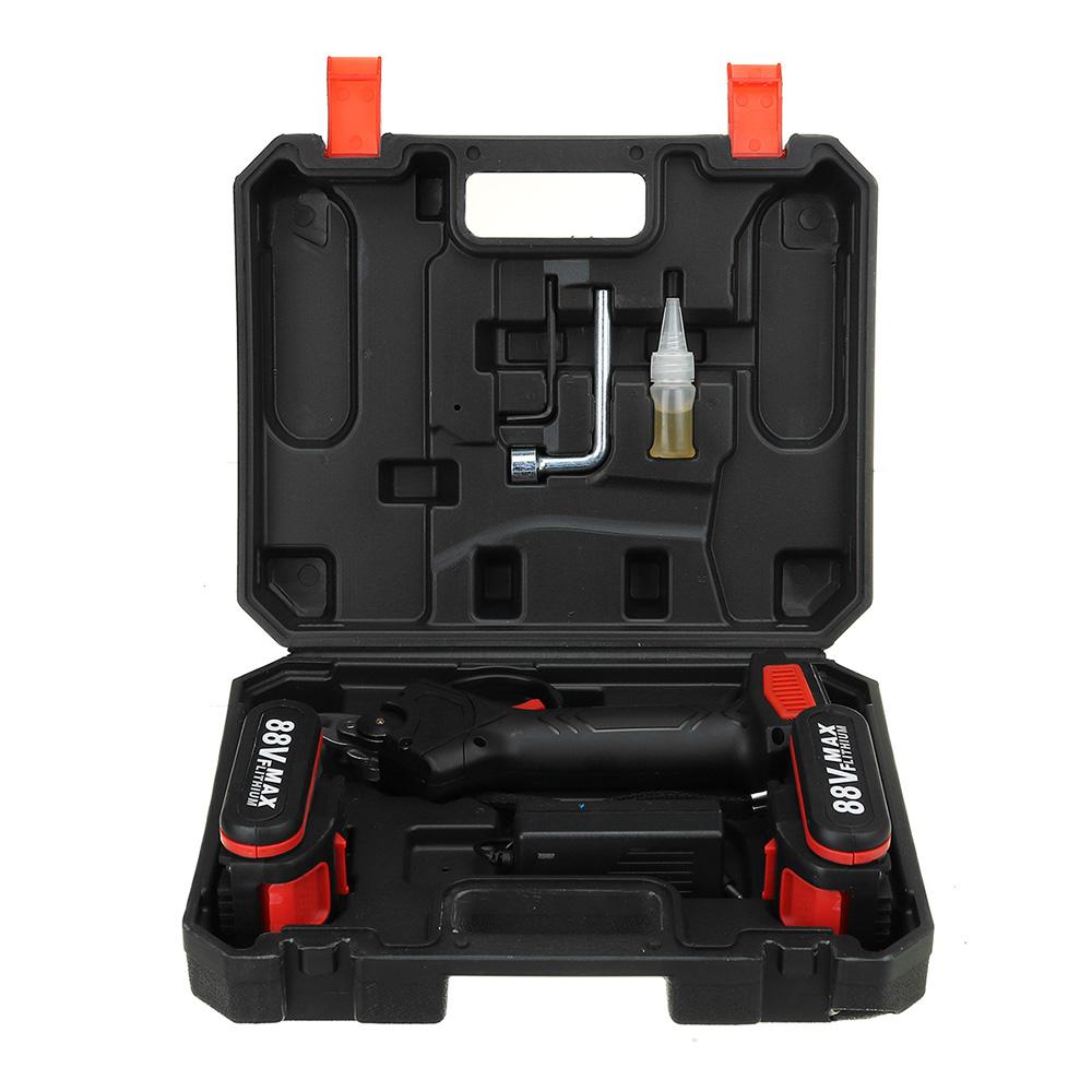 Американская вилка, 88 В, беспроводные электрические секаторы, макс. 30 мм, садовый секатор, секатор, резак для ветвей с 2 ​​литий-ионными батареями