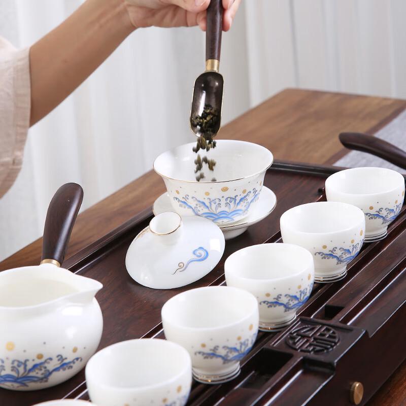 Chaxun Mutton Fat Jade White Porcelain Tea Set