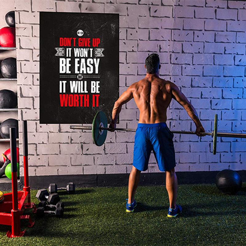 Мотивационная цитата о бодибилдинге Шелковый холст Картины для спортзала Фитнес Спорт Постер и печать Настенная картина для домашнего декора Без рамки