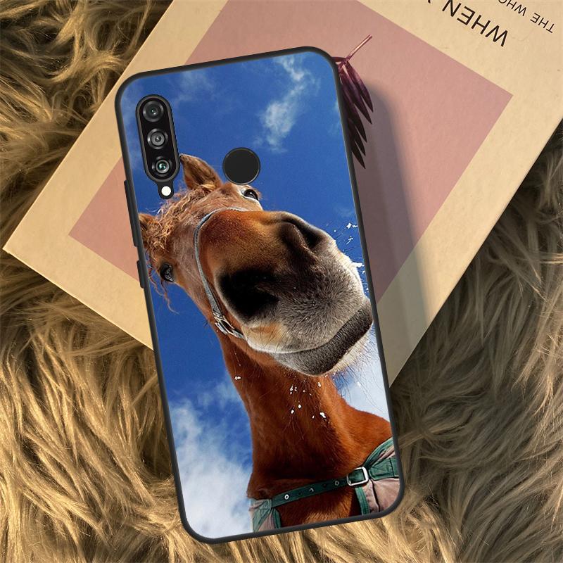 Смешной Чехол с Животным Лошадью Для Huawei P30 P20 P50 Pro P40 Lite P Smart 2021 Nova 5T Для Honor X8 X9a 50 70 Чехол