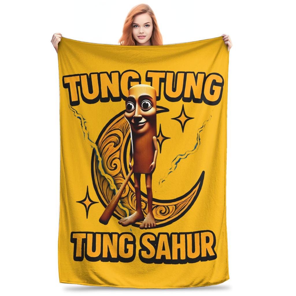 Bombardiro Crocodilo Tralalero Tralala Blanket Flannel Italian Brainrot Portable Throw Blankets for Sofa Travel Quilt