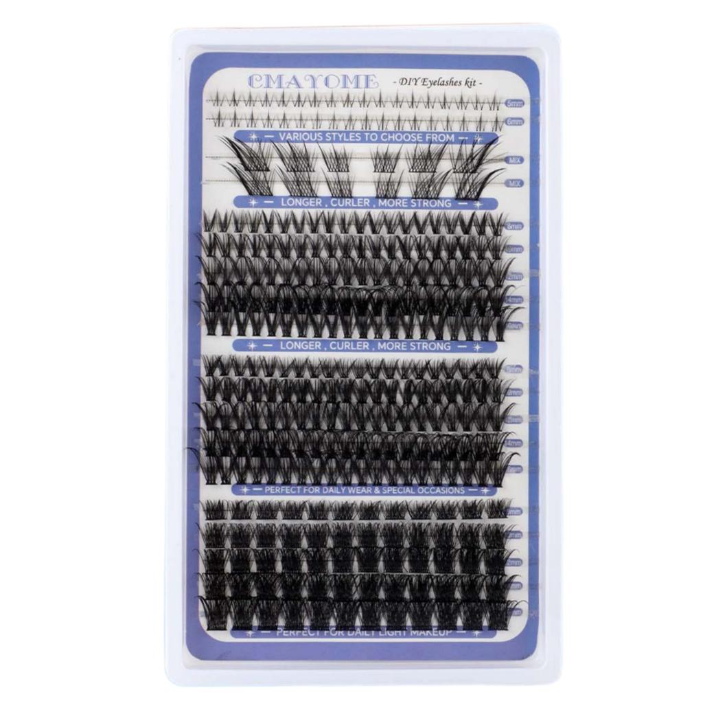 DIY False Eyelashes 12-18mm Mix Long 168pcs Cluster Lashes D Curl Winged Cat Fox Eye Individual Lash Extensions Makeup Supplies