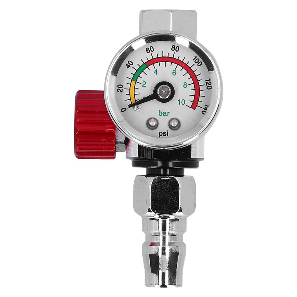 G1/4in Thread Spray Paint Gun Air Pressure Regulator Pressure Regulating Adjusting Valve Gauge