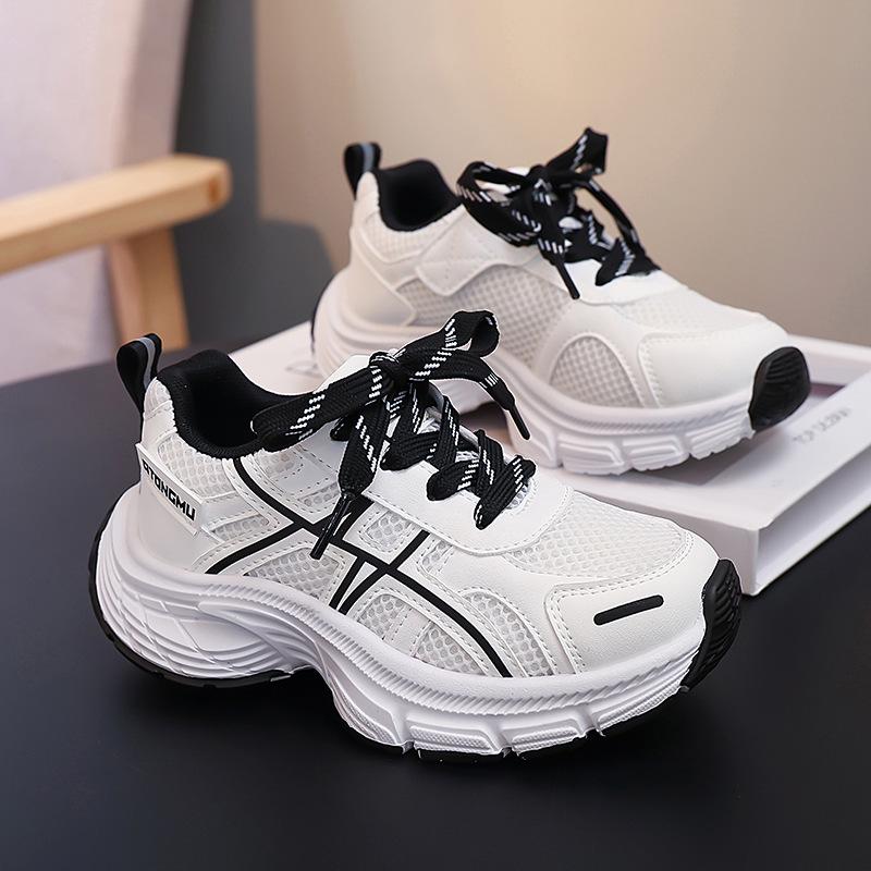 Детские кроссовки с крупной сеткой - Стиль Весна/Осень 2026, Универсальные и модные повседневные туфли для мальчиков и девочек младшего школьного возраста