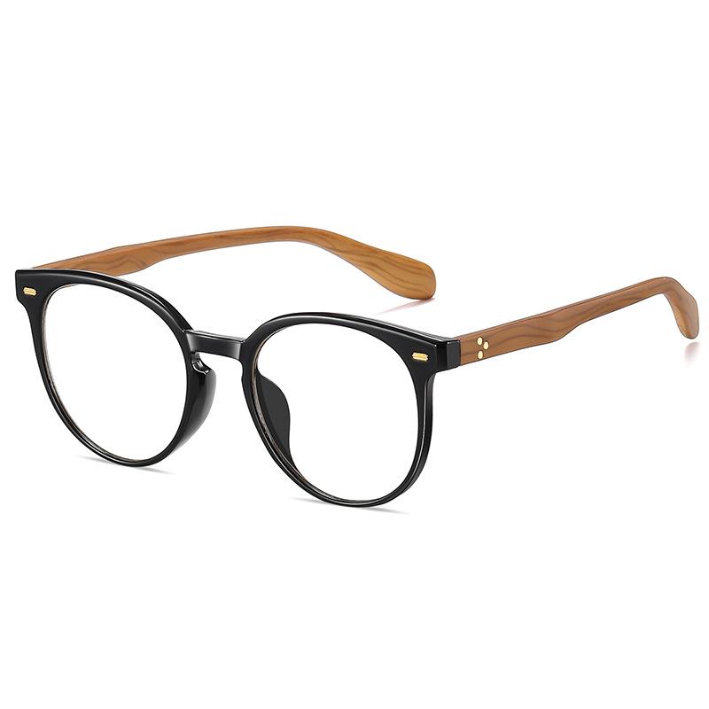 Интеллектуальные светочувствительные очки с функцией изменения цвета, защищающие от синего света, женские очки Tide Bamboo Wood Grain, защита глаз, плоские, ретро, для близорукости, мужские, круглые