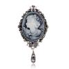Cameo Victorian Style Wedding Party Women Pendant Brooch Pin