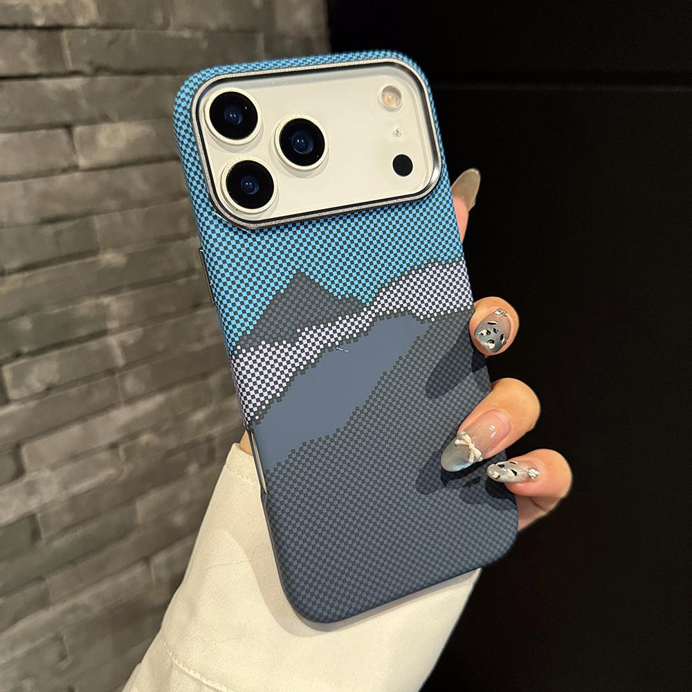 Роскошный Премиальный Чехол из Углеродного Волокна Для iPhone 17 Air 16 15 14 Pro Max Plus С Магнитным Узором Из Сплава Защитная Крышка Рамки Объектива