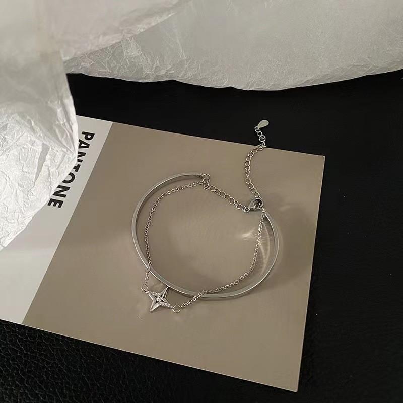 Изысканный ночной звездный циркониевый браслет для женщин элегантные посеребренные геометрические украшения для рук