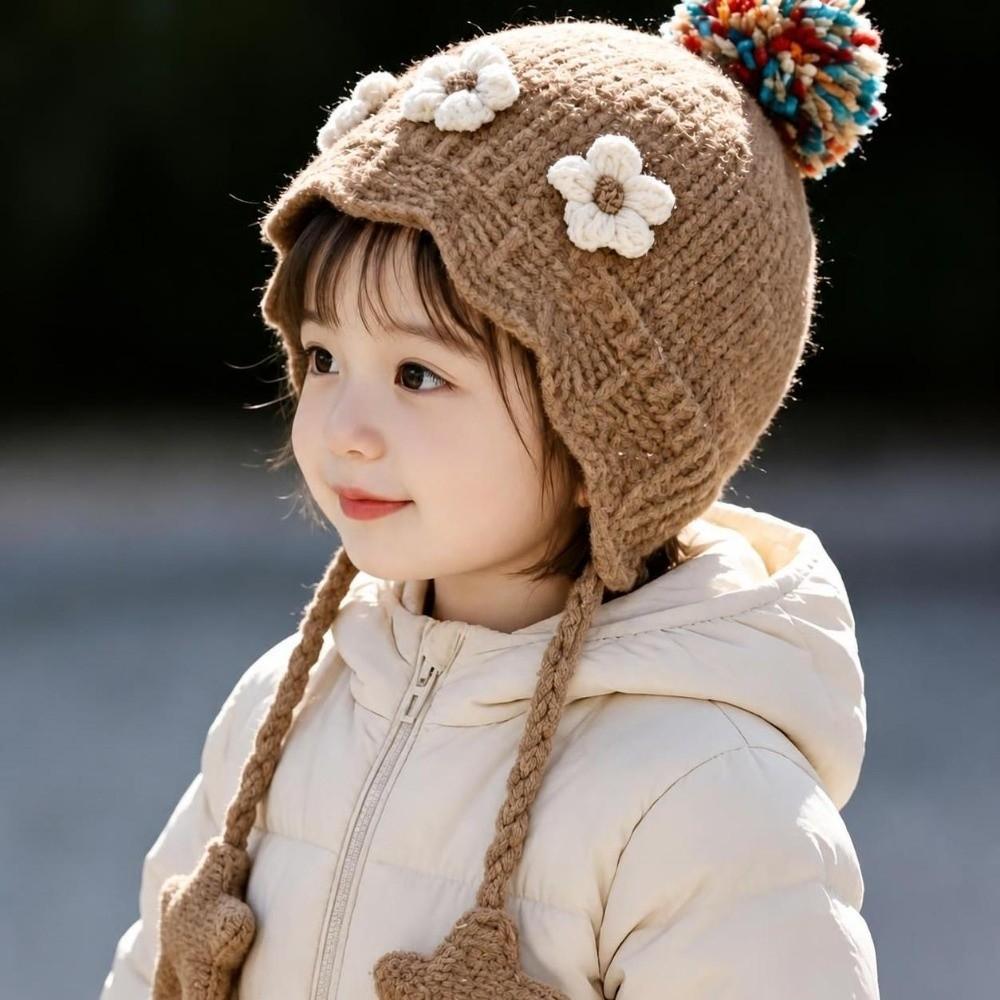 Windproof Baby Earflap Hat Thick Knitted Children Cap Comfort Toddler Bonnet Daily