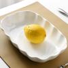Heat-resistant Ruffled Edge Serving Plate Rectangular Meal Plate Artistic Steamed Fish Plate  Soup