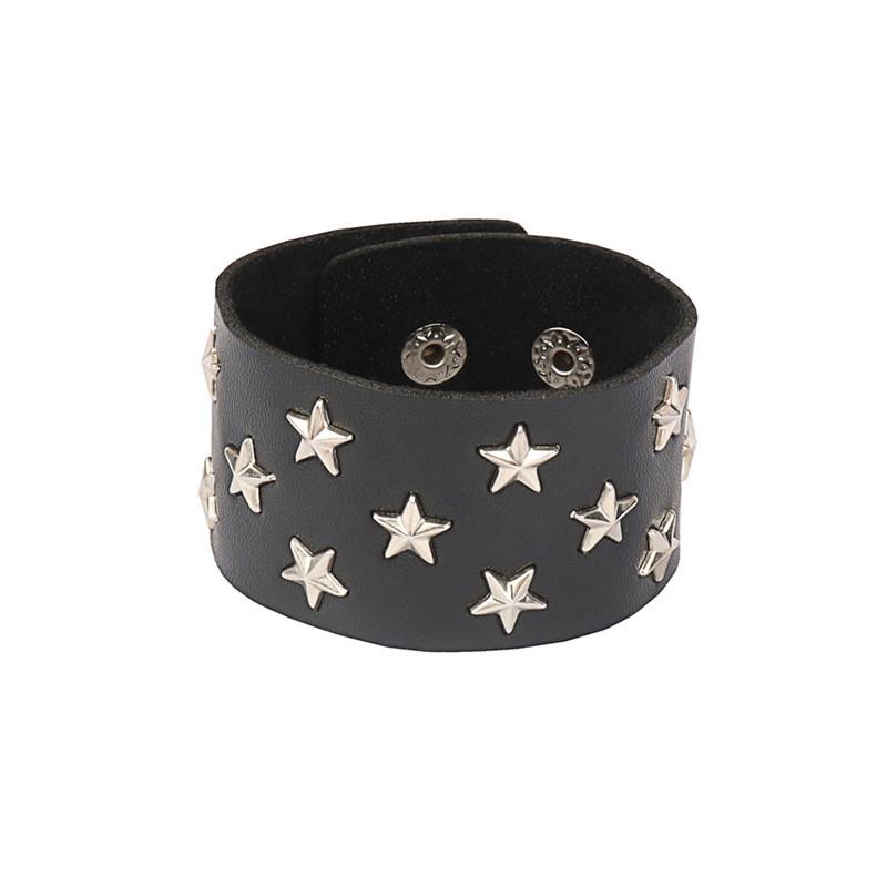 New Black Punk Spike Rivets Bracelets For Women Stud Bracelet PU Leather Charm Cuff Bracelets Cuff Bangles Jewelry Party Gift