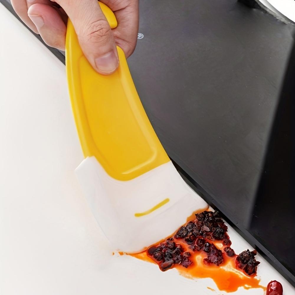 1 шт., Силиконовый скребок для сковороды, Лопатка для мытья посуды, Скребок для миски, Скребок для посуды, Скребок для чистки кухни с антипригарным покрытием, Кухонные гаджеты, Кухонные аксессуары