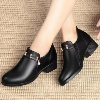 Cresfimix женские модные милые черные туфли из лакированной кожи с круглым носком на квадратном каблуке весна-осень женские повседневные красные рабочие туфли ba346