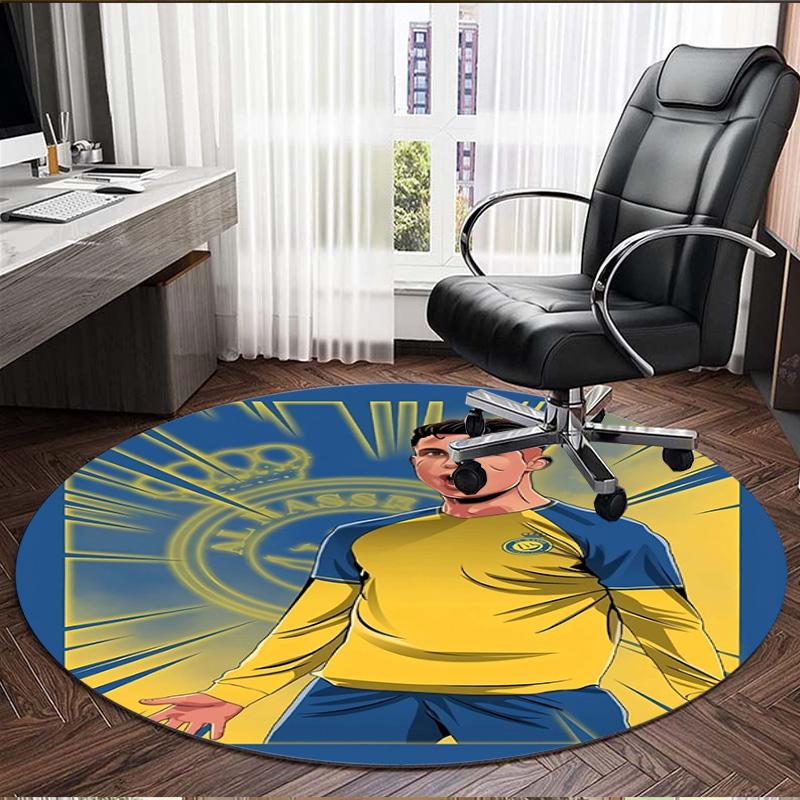 Cristiano Ronaldo Print Round Rug, Washable Floor Carpet, For Entryway Dorm Laundry Room Office Study, Home Decor Birthday Christmas Gift