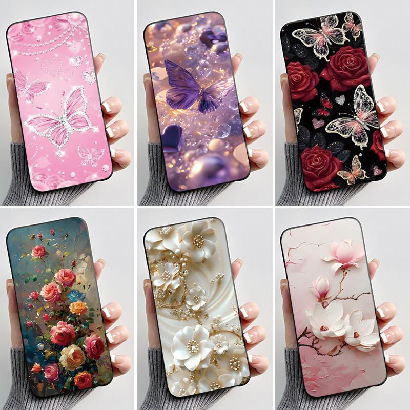 Case For Nokia 105 2017 2018 2019 Casing Luxury Fashion Butterfly Flowers Black Soft TPU Silicone Cover for Nokia105 Phone Case