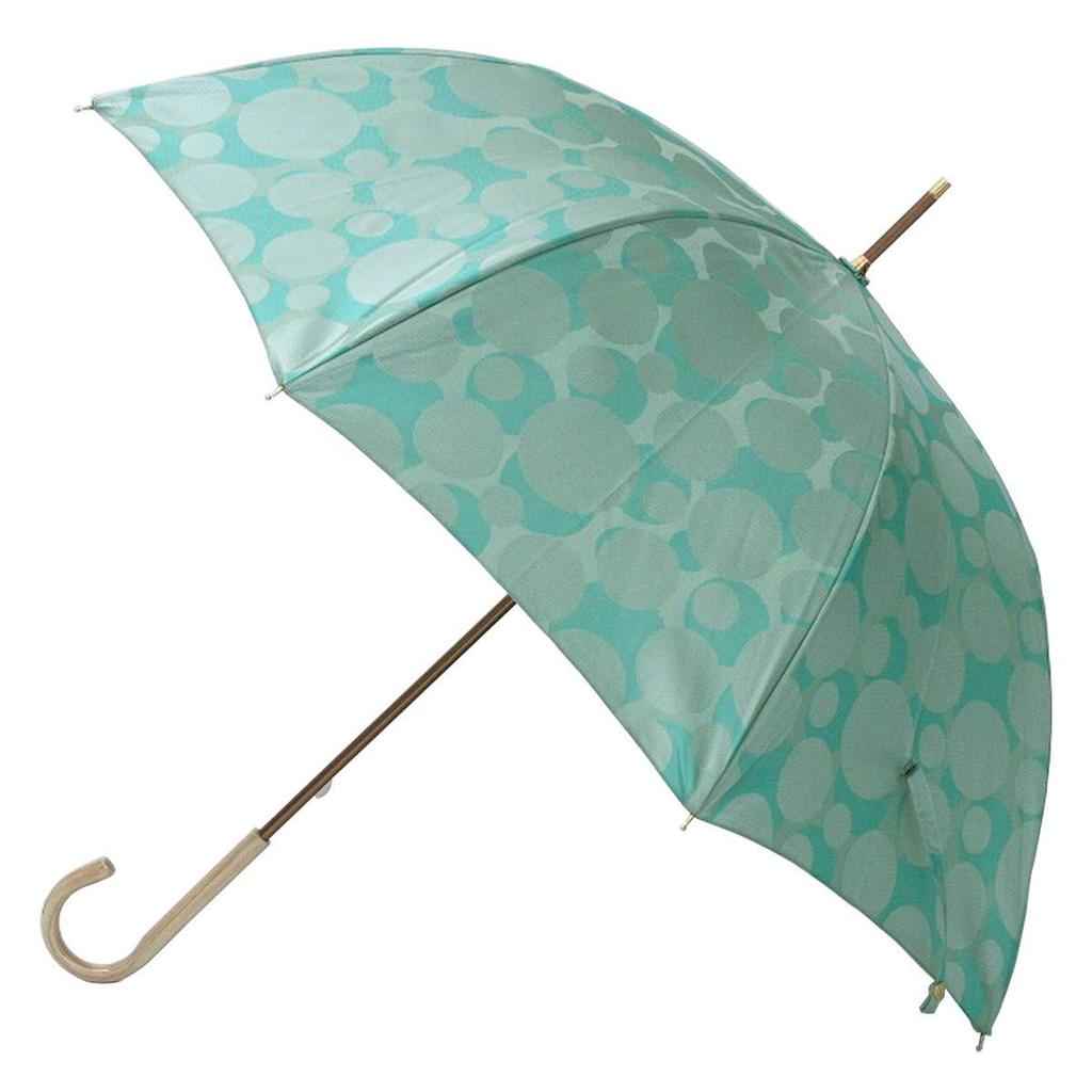 Makita Shoten Rain Long Nordic Jacquard Manual Made in 16241109 Women's Umbrella, Umbrella, Umbrella, (Bubble) Pattern, Green, Opening, Japan,