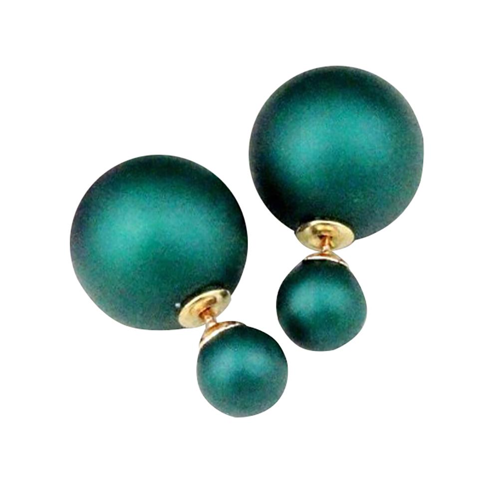 1 пара очаровательных красивых двойных бусин, серьги-гвоздики в подарок