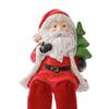 Sitting Santa Claus Figurine Christmas Decoration Long Legs for Xmas Claus Ornament with Party Mantel