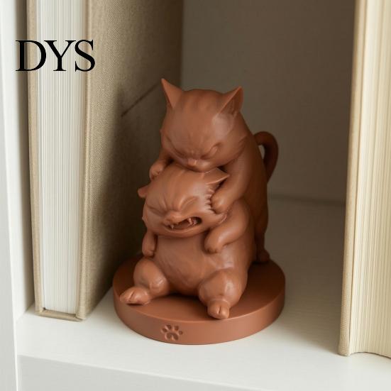 Декоративная фигурка для ТВ-тумбы, Орнамент "Дерущиеся коты", 3D-печатная фигурка сложенных котят, Прочный PLA, Маленькие предметы, Прихожая, Креативное животное