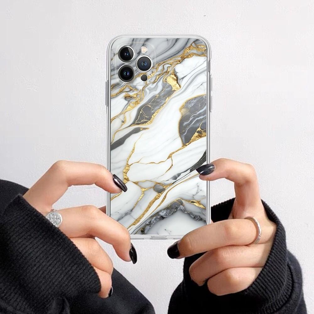 Модный Чехол для Телефона с Мраморным Узором для iPhone 16 15 8 7 6 6S Plus X SE XR XS 14 11 12 13 Mini Pro Max