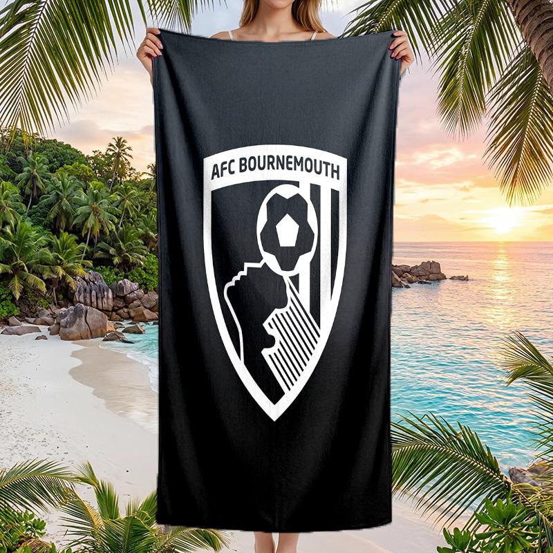 Bournemouth Football Beach Towel Soft Microfiber Summer Towel Quick Dry Absorbent Towel for Beach Swimming Pool Travel