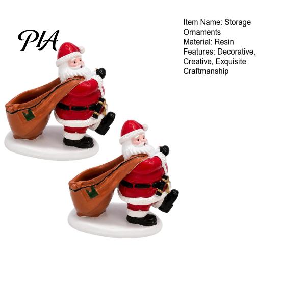 Decorative Resin Sculpture Santa Claus Candy Bowl, Christmas Tabletop Ornament with Holiday Party Table Centerpiece Storage Slot, Creative Desktop