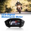Motorcycle Speedometer Universal Tachometer LCD Digital Gauge Fuel Level Meter for 1,2,4 Cylinders