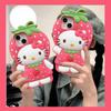 INS 3D Милый Клубничный Хелло Китти Чехол Для Телефона Для iPhone 17 16 15 14 13 12 Pro Max 17Pro Air iPhone 11 Мягкий Силиконовый Чехол Для Телефона