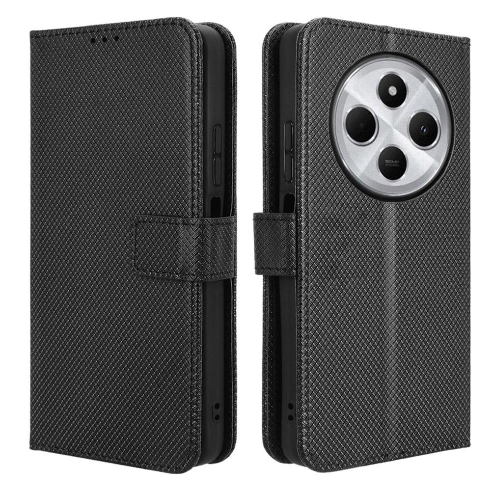 For Xiaomi Poco C75 4G/Redmi 14R 5G/14C 4G/A4 5G Case PU Leather Diamond Texture Wallet Phone Cover