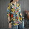 Cotton T-shirt Women's Summer Casual Large Size Printing Round Neck Short-sleeved Tops